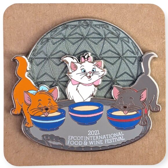 Aristocats Disney Pin: Epcot Food and Wine Toulouse, Marie, and Berlioz - Picture 5 of 5